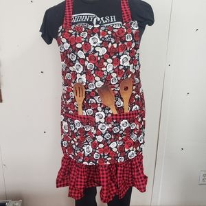 Red and Black Rose Handmade Kitchen Apron